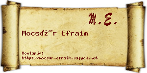 Mocsár Efraim névjegykártya